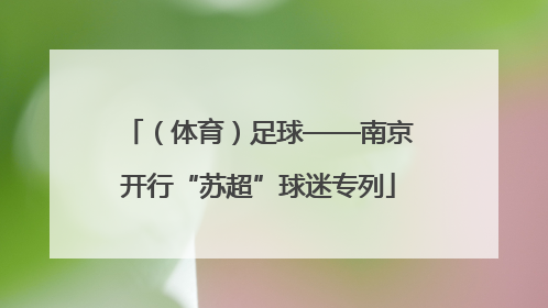 （体育）足球——南京开行“苏超”球迷专列