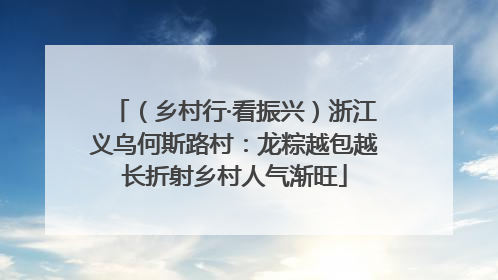 （乡村行·看振兴）浙江义乌何斯路村：龙粽越包越长折射乡村人气渐旺