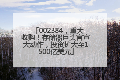 002384，重大收购！存储器巨头官宣大动作，投资扩大至1500亿美元