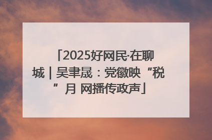 2025好网民·在聊城｜吴聿晟：党徽映“税”月 网播传政声