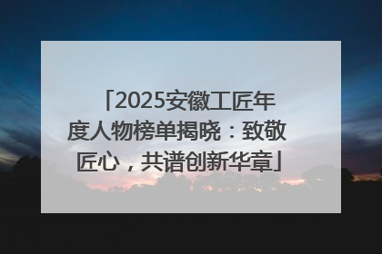 2025安徽工匠年度人物榜单揭晓：致敬匠心，共谱创新华章