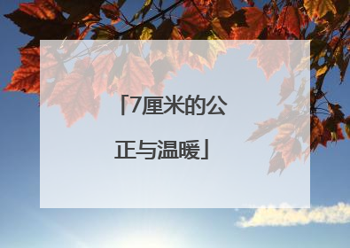 7厘米的公正与温暖