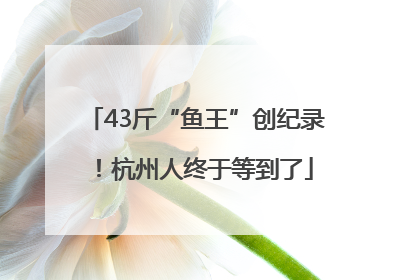 43斤“鱼王”创纪录！杭州人终于等到了