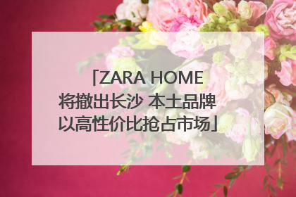 ZARA HOME将撤出长沙 本土品牌以高性价比抢占市场